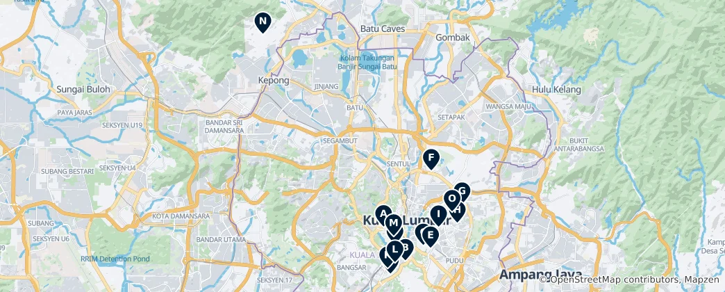 Map of Kuala Lumpur's Hidden Gems