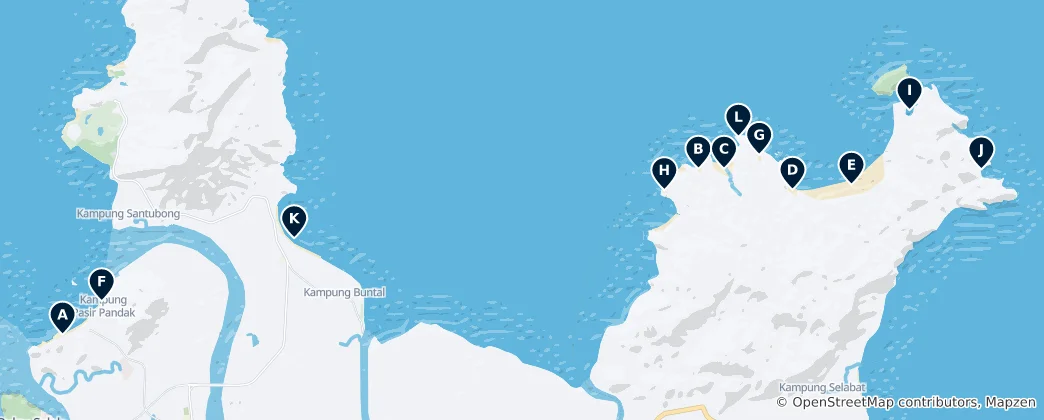 Mappa di Beautiful Beaches and Coasts
