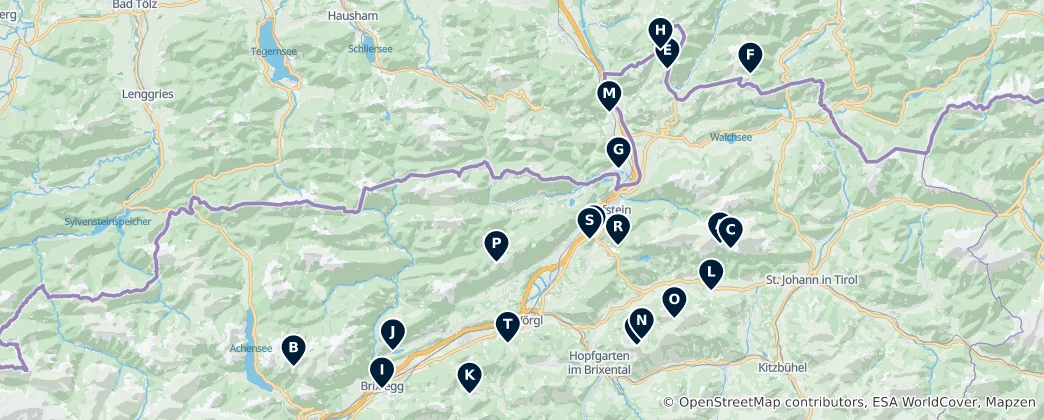 Map of Scenic Viewpoints and Alpine Huts