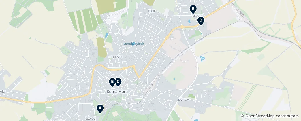 Map of Editor's Choice: Kutná Hora