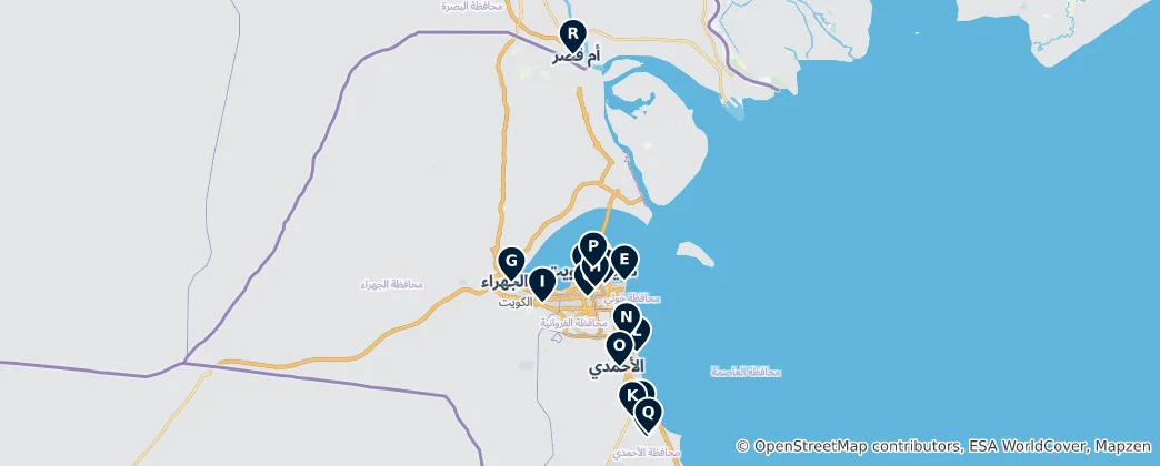 Mapa Kuwait Leisure & Entertainment