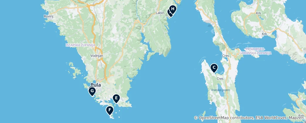 Mapa Beaches & Coastal Spots