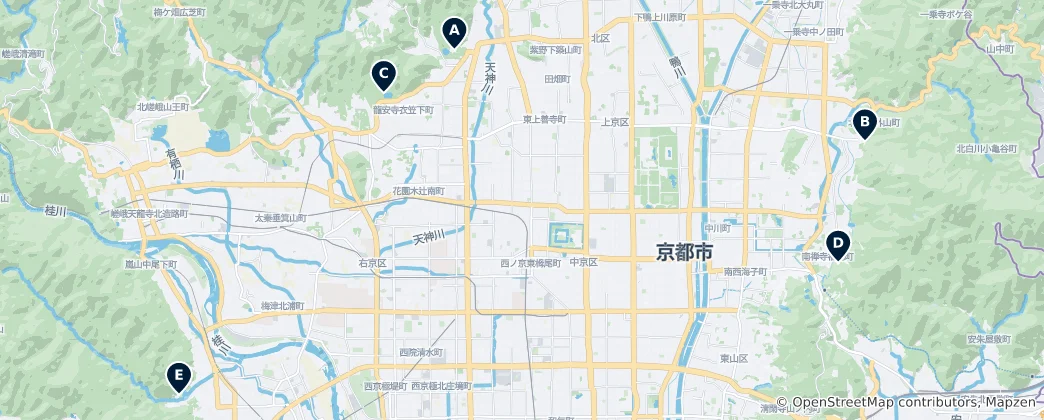 Mapa Zen Gardens and Temples
