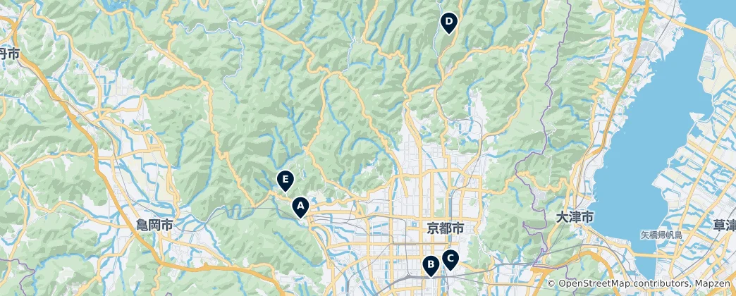 Mapa Editor's Choice Kyoto