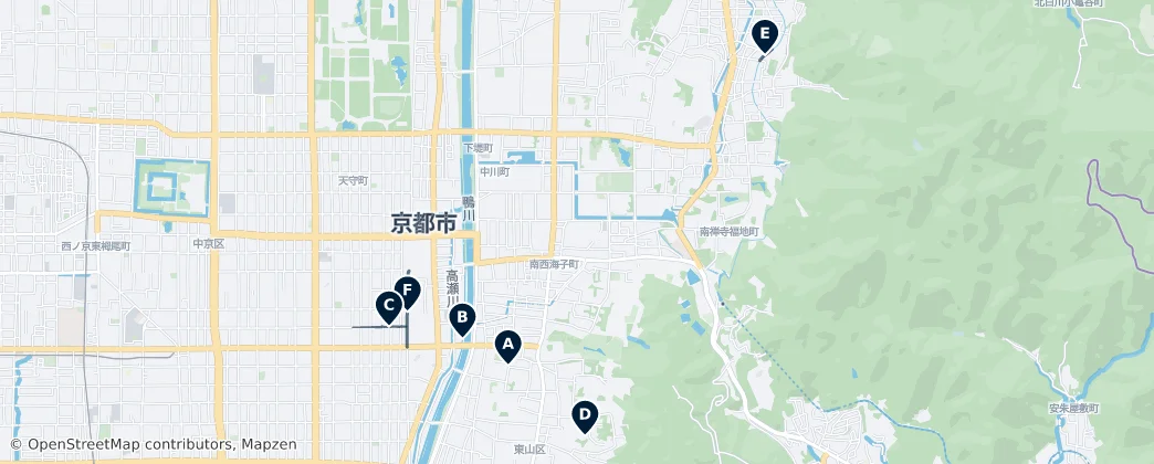 Gion, Old Streets & Markets — Mapa