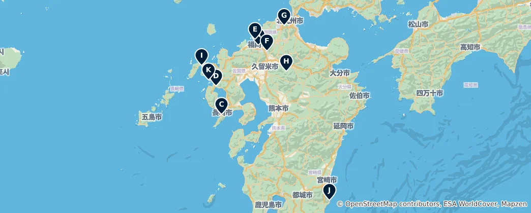 Map of Editor's Choice: Japan Highlights