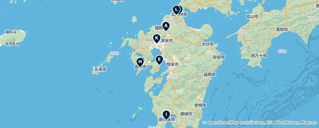 Map of Kyushu Museums Journey