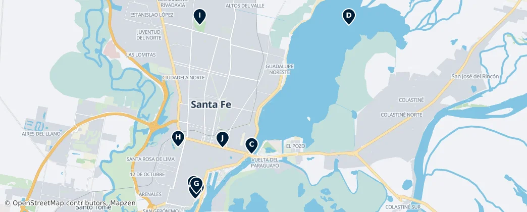 Map of Departamento de La Capital's Must-See Highlights