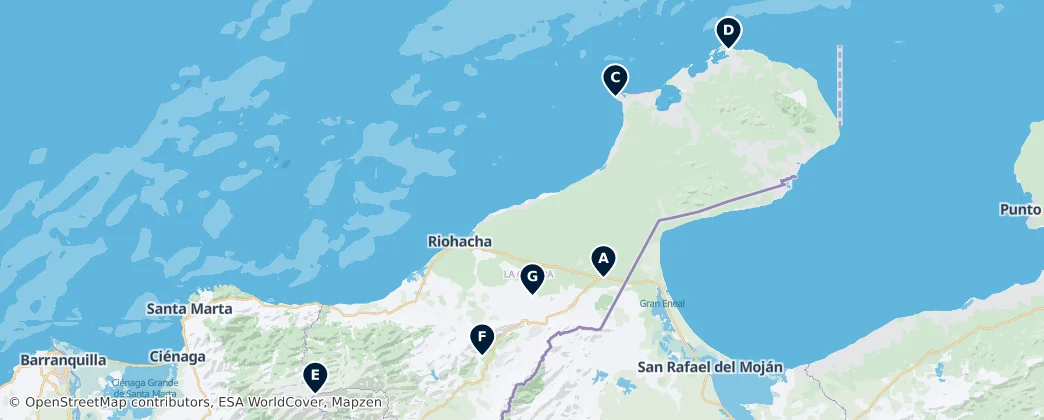 Map of La Guajira's Essential Wonders