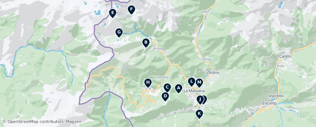 La Massana's Essential Pyrenean Adventures — Karte