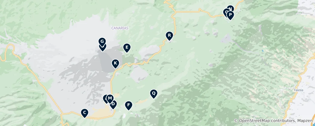 Map of Tenerife Peaks and Observatories