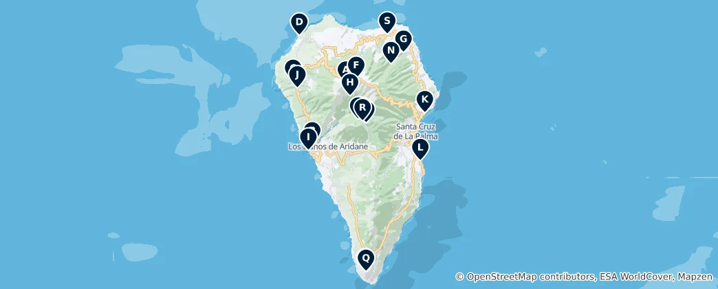 Mapa Vyhlídky a vrcholy ostrova