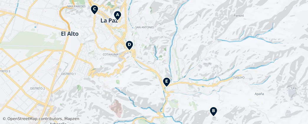 La Paz Highlights — Térkép