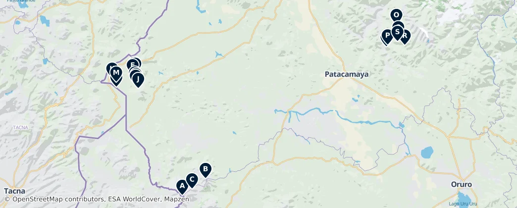 Mapa de Andean Peaks and Volcanoes