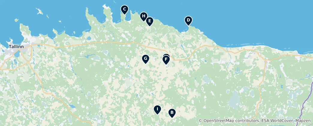 Mapa Lääne-Viru County Essentials