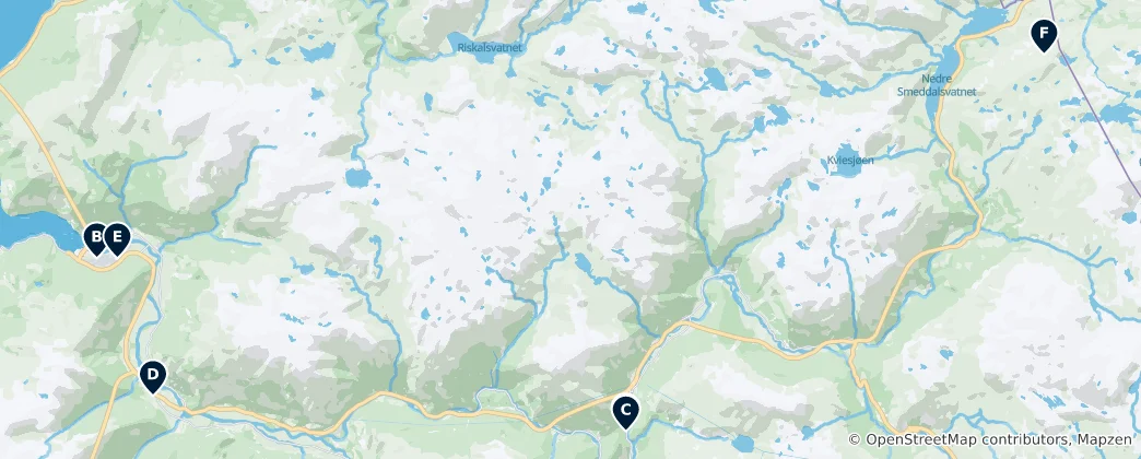 Mapa Heritage Sites in Lærdal