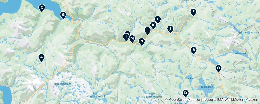 Mappa di Mountain Stops & Campsites