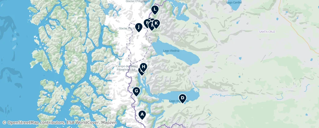 Map of Departamento Lago Argentino Essentials