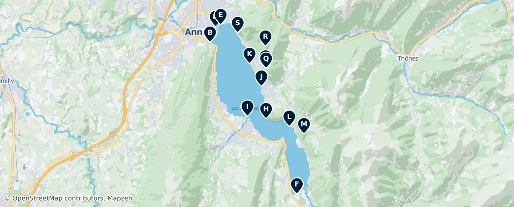 Map of Lake Annecy Outdoor Adventures