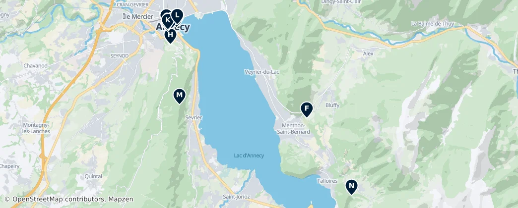 Map of Lake Annecy's Must-See Treasures