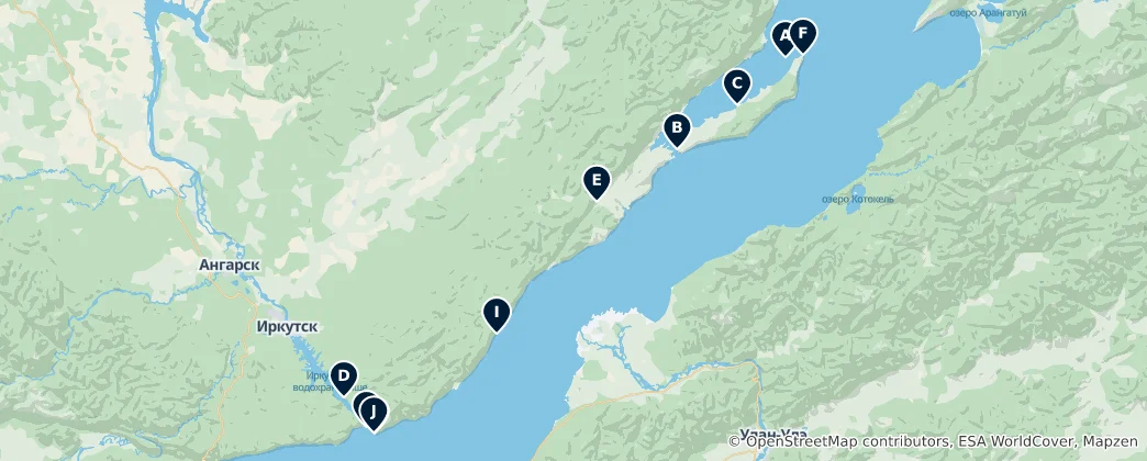 Mappa di Lake Baikal Essentials