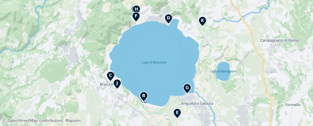 Lake Bracciano Highlights — Kaart