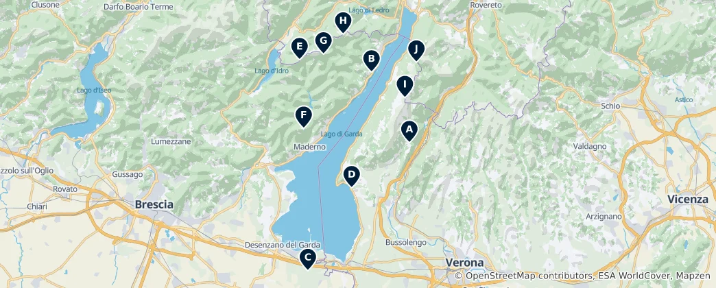 Carte de Montagnes et points de vue