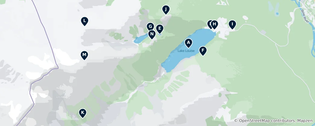 Mapa Lake Louise Unmissables