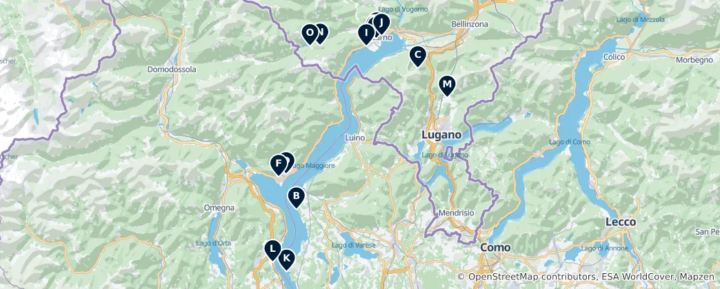 Mapa Historic Churches and Shrines
