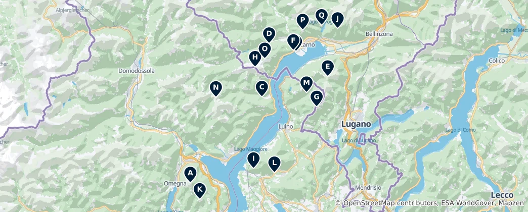 Mapa Scenic Peaks and Viewpoints