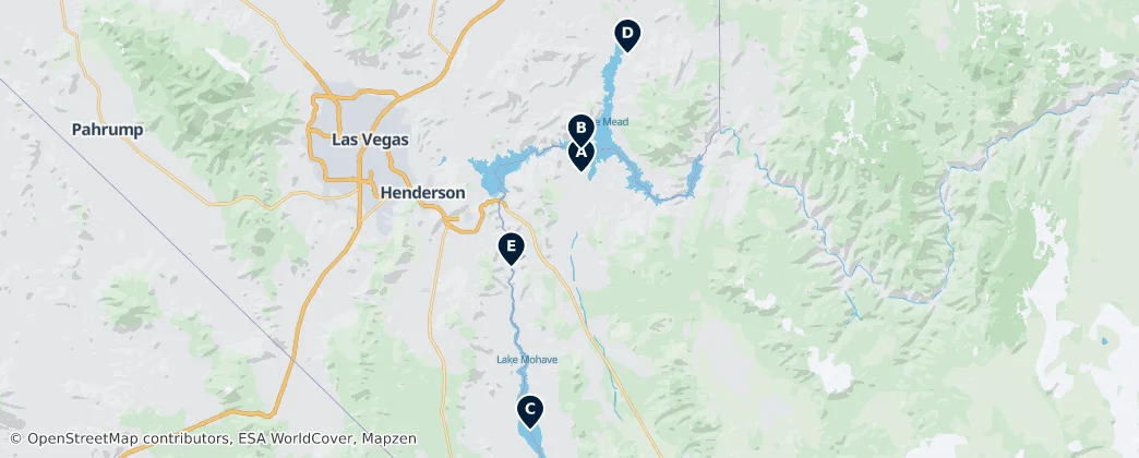 Mappa di Lakes and Water Activities