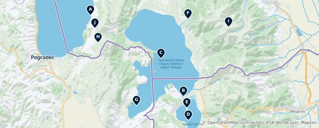 Mappa di Lake Prespa Essentials
