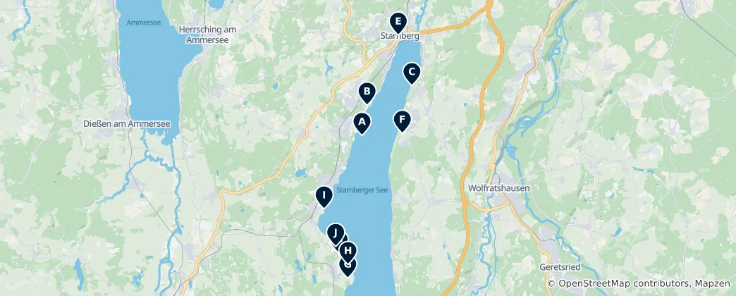Mapa Lake Starnberg Essentials