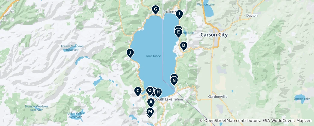 Map of Lake & Beach Activities