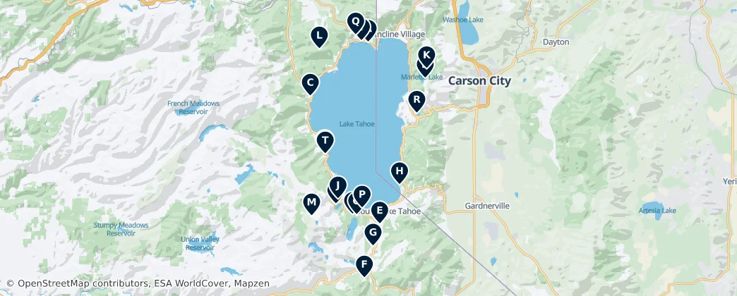 Mapa De Lake Tahoe Outdoor Recreation