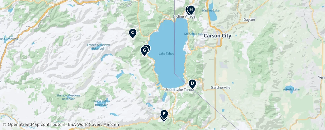Map of Ski Resorts & Winter Sports