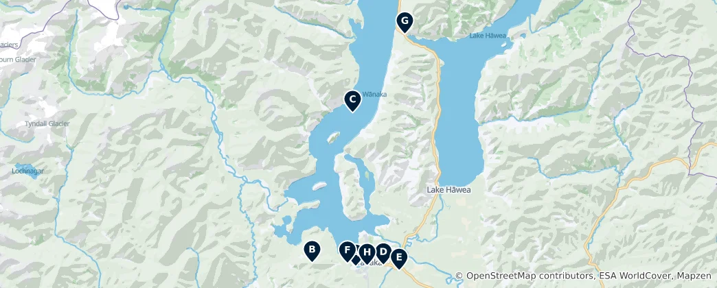 Mapa Lake Wānaka Essentials