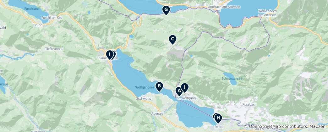 Mappa di Lake Wolfgang Essentials