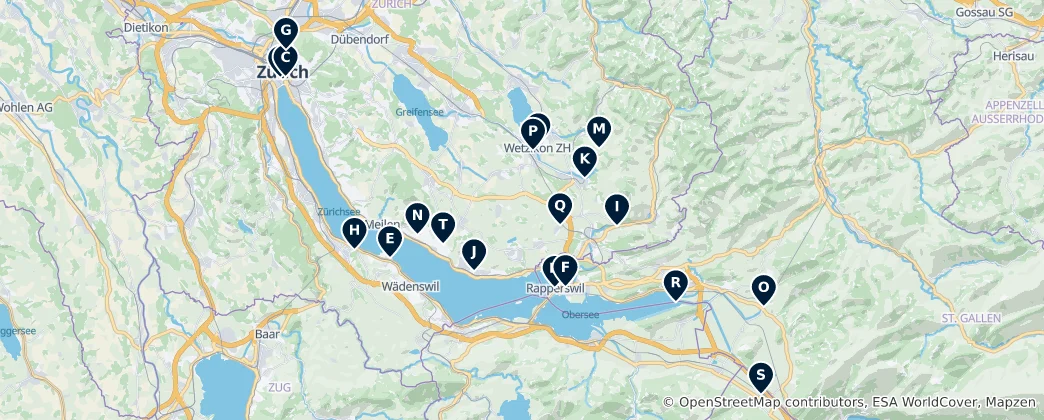 Mapa Zurich Museums & Galleries