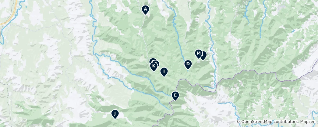Mappa di Lamington National Park Essentials