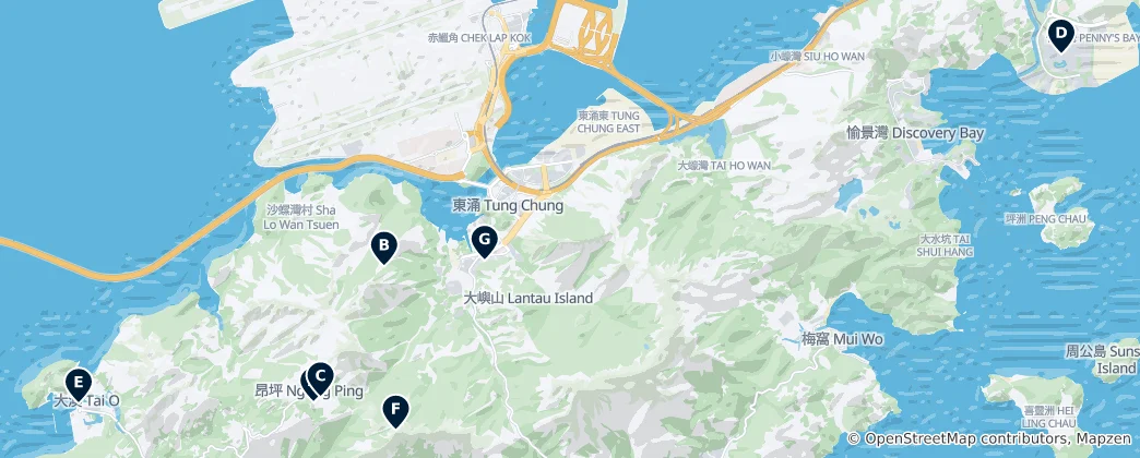 Kaart van Lantau Island's Absolute Essentials