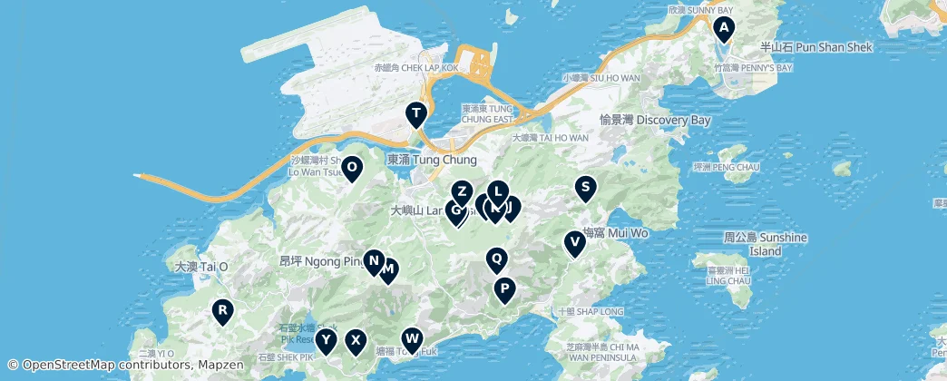 Mapa Lantau Nature and Outdoors