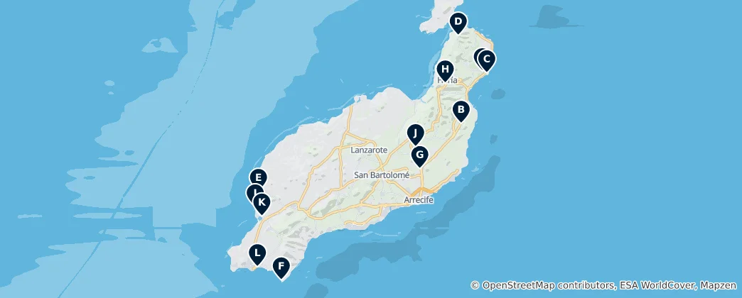 Mapa Lanzarote's Essential Wonders