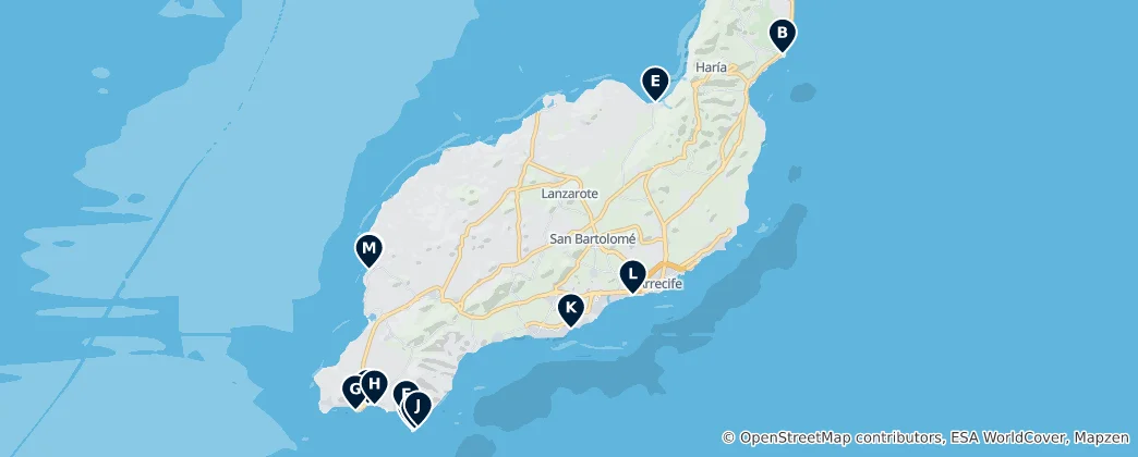 Mapa Volcanic Lagoons and Beaches