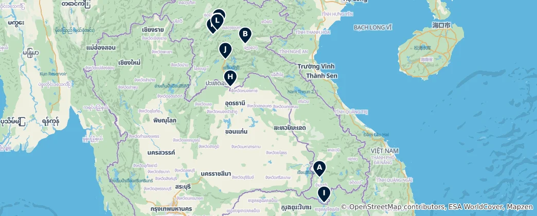 Mapa Editor's Choice: Laos