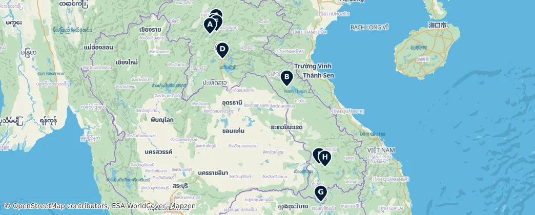 Natural Wonders of Laos — Map