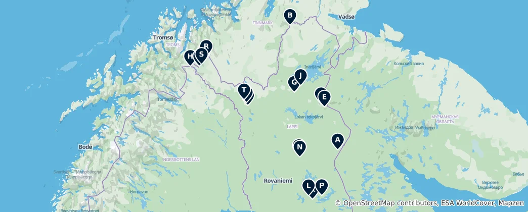 Map of Wilderness Huts & Shelters