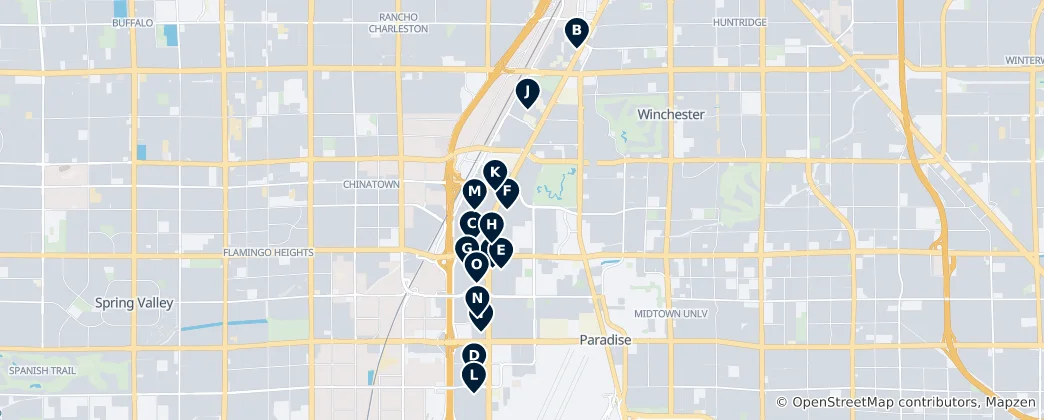 Map of Iconic Las Vegas Casinos