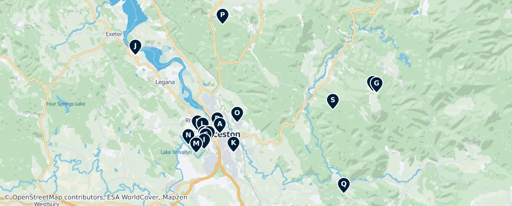 Launceston Parks and Viewpoints – Mapa