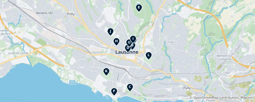 Map of Lausanne's Absolute Essentials